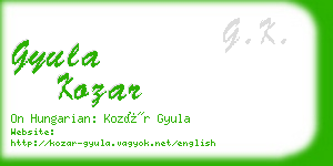 gyula kozar business card